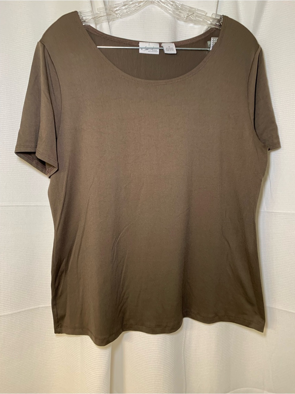 Kim Rogers Short Sleeve Scoop Neck Tee - Brown